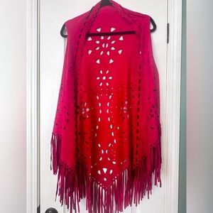 Red Faux Suede Cover Up